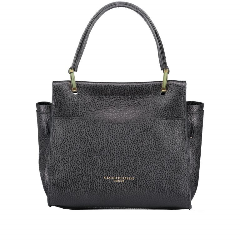 Handtasche Elettra Mini 6348-18AIRMN-RE Nero, Farbe: schwarz, Marke: Gianni Chiarini, Abmessungen in cm: 21x19x10, Bild 6 von 8