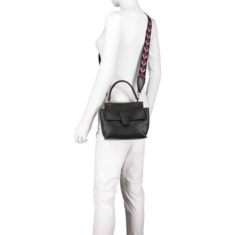 Handtasche Elettra Mini 6348-18AIRMN-RE Nero, Farbe: schwarz, Marke: Gianni Chiarini, Abmessungen in cm: 21x19x10, Bild 7 von 8