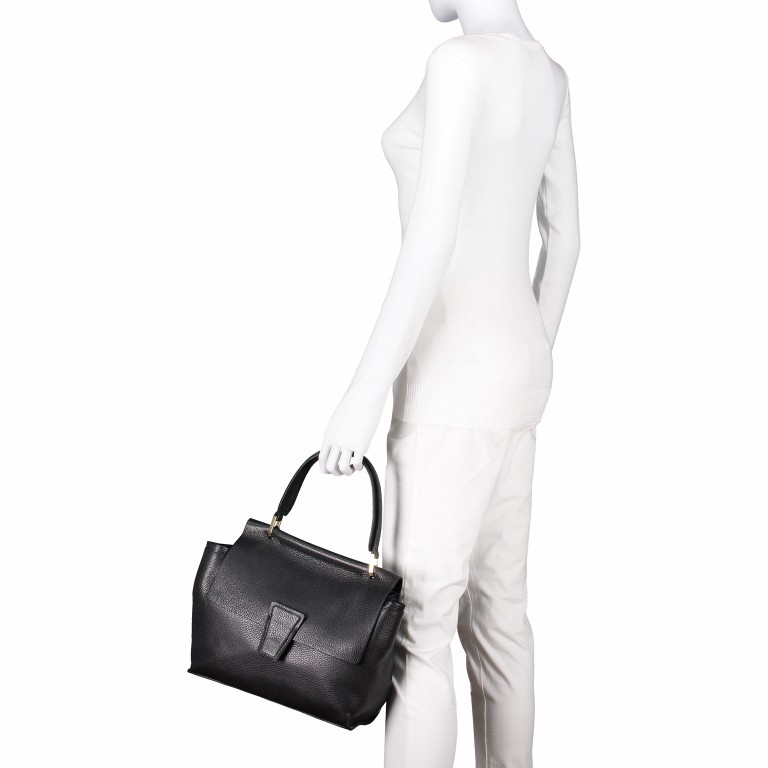 Handtasche Elettra 3 Medium 6349-18AIRMN-RE Nero, Farbe: schwarz, Marke: Gianni Chiarini, Abmessungen in cm: 29x25x14, Bild 8 von 8