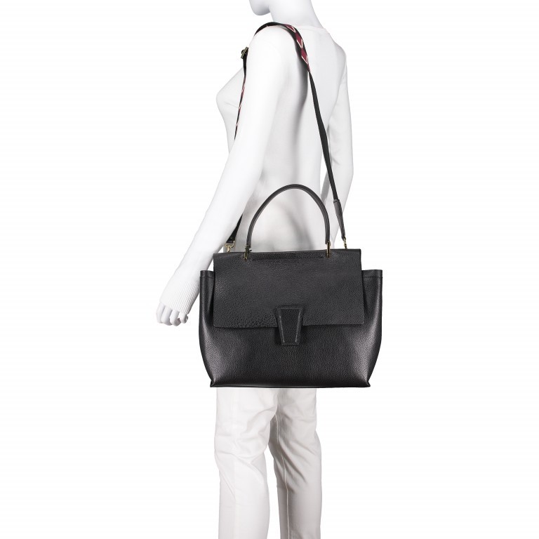 Handtasche Elettra 3 Large Nero, Farbe: schwarz, Marke: Gianni Chiarini, Abmessungen in cm: 29x25x14, Bild 3 von 7