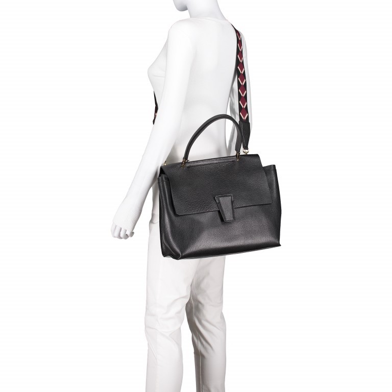 Handtasche Elettra 3 Large Nero, Farbe: schwarz, Marke: Gianni Chiarini, Abmessungen in cm: 29x25x14, Bild 6 von 7