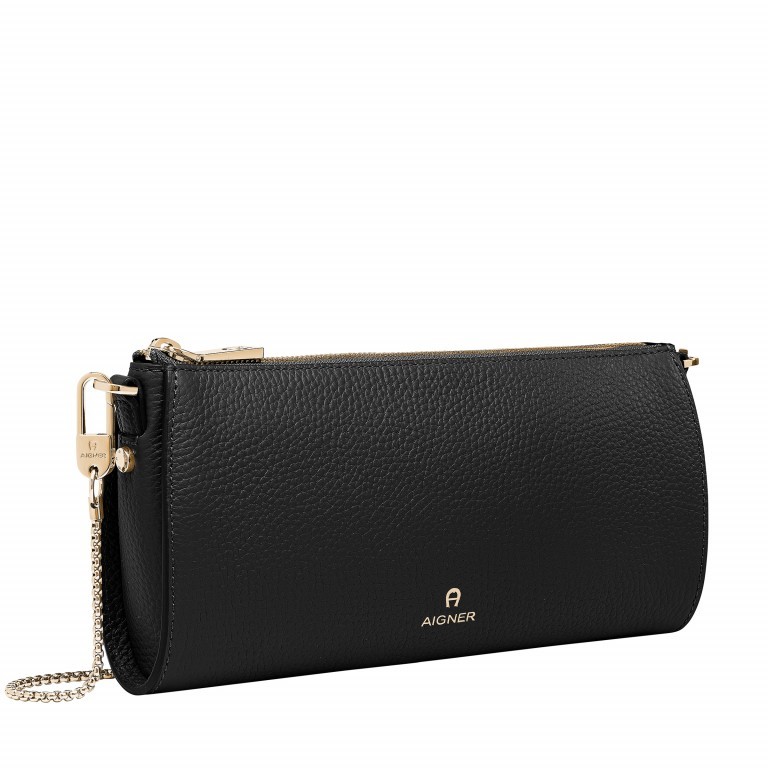 Clutch Ivy Black Gold, Farbe: schwarz, Marke: AIGNER, EAN: 4055539226755, Abmessungen in cm: 25x12x5, Bild 2 von 5