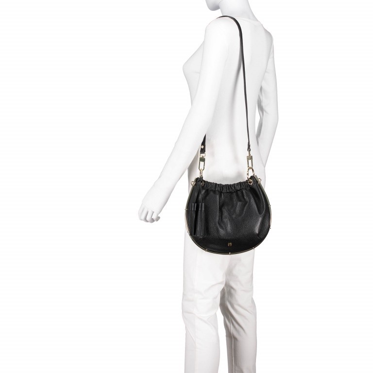 Umhängetasche Lola Hobo Black, Farbe: schwarz, Marke: AIGNER, EAN: 4055539199691, Abmessungen in cm: 31x24x8, Bild 3 von 5