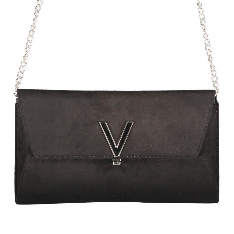 Umhängetasche Flash Suede Nero, Farbe: schwarz, Marke: Valentino Bags, EAN: 8052790579619, Abmessungen in cm: 25x14x3, Bild 1 von 5