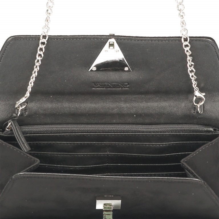 Umhängetasche Flash Suede Nero, Farbe: schwarz, Marke: Valentino Bags, EAN: 8052790579619, Abmessungen in cm: 25x14x3, Bild 4 von 5