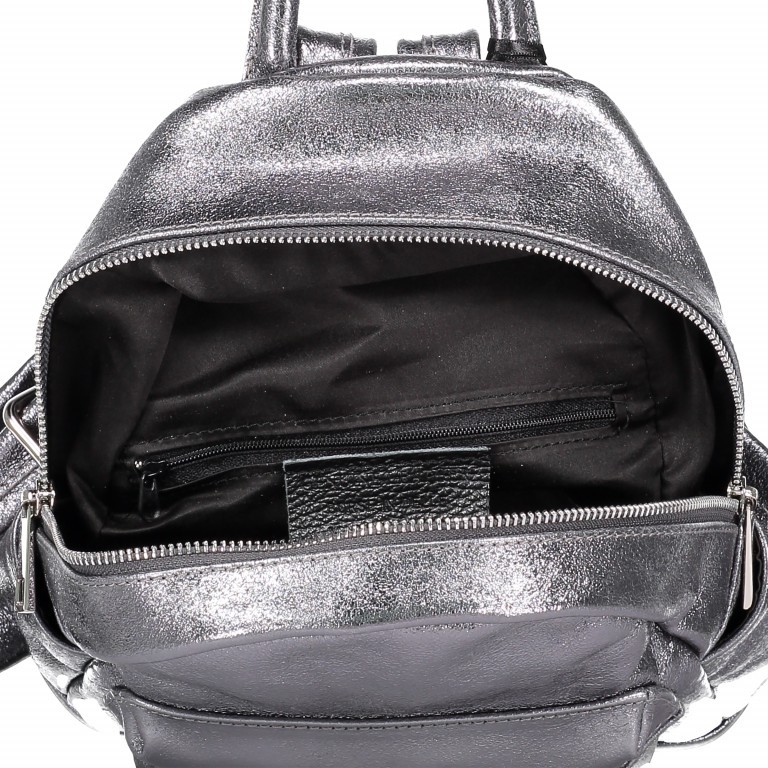 Rucksack Athena Silber Metallic, Farbe: metallic, Marke: Hausfelder Manufaktur, Abmessungen in cm: 22.5x23x12, Bild 5 von 6