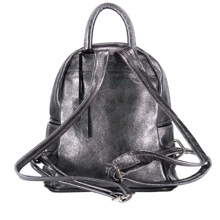 Rucksack Athena Silber Metallic, Farbe: metallic, Marke: Hausfelder Manufaktur, Abmessungen in cm: 22.5x23x12, Bild 6 von 6