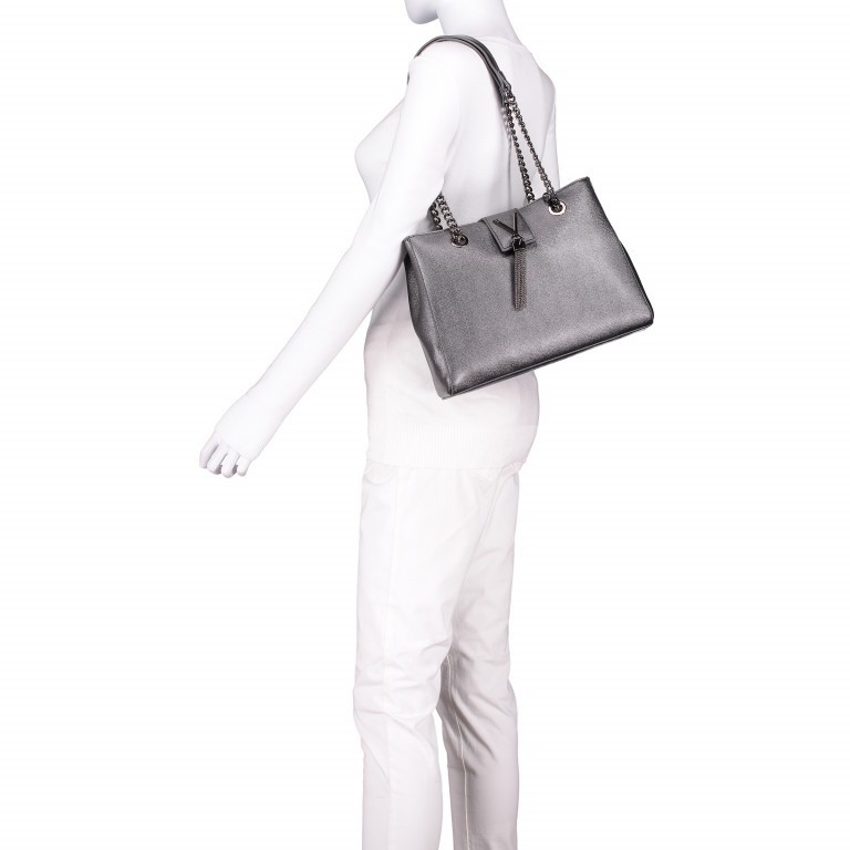 Shopper Marilyn Argento, Farbe: metallic, Marke: Valentino Bags, EAN: 8052790581155, Abmessungen in cm: 30x23x10, Bild 3 von 5