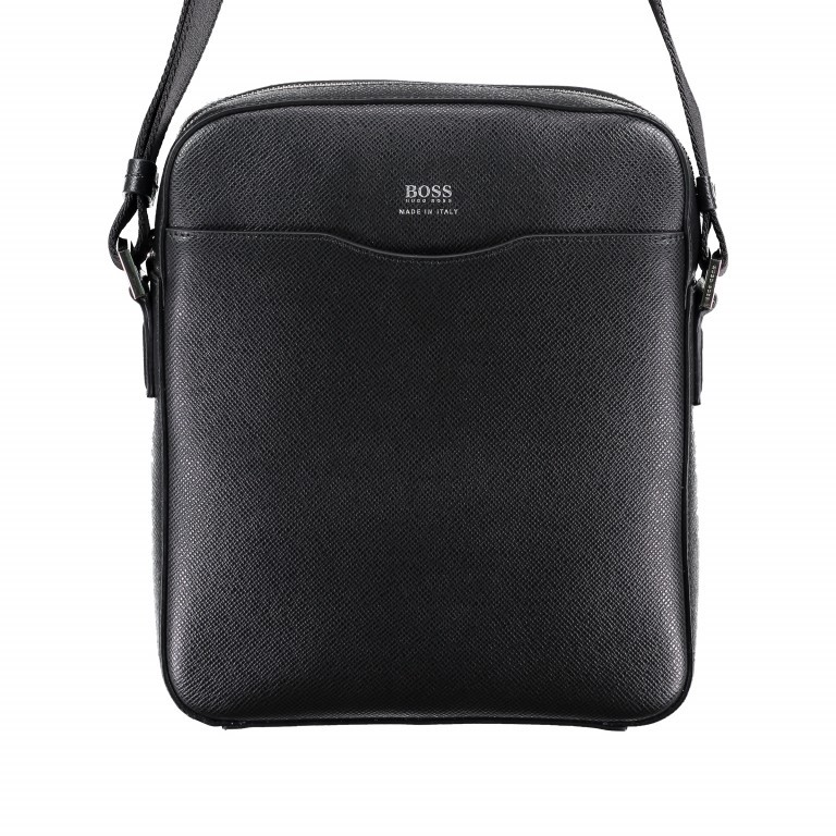 Umhängetasche Signature Crossbag Zip Black, Farbe: schwarz, Marke: Boss, EAN: 4021409226439, Abmessungen in cm: 22.5x27x6.5, Bild 1 von 7