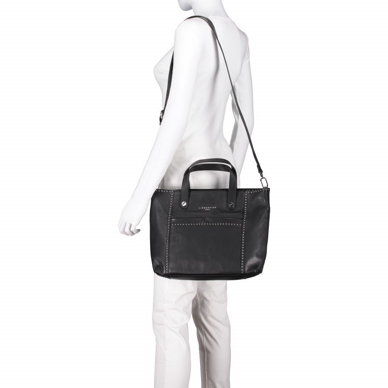 Shopper Vintage Tote Stud Love M Black, Farbe: schwarz, Marke: Liebeskind Berlin, EAN: 4058629068198, Abmessungen in cm: 37x25x12, Bild 2 von 5