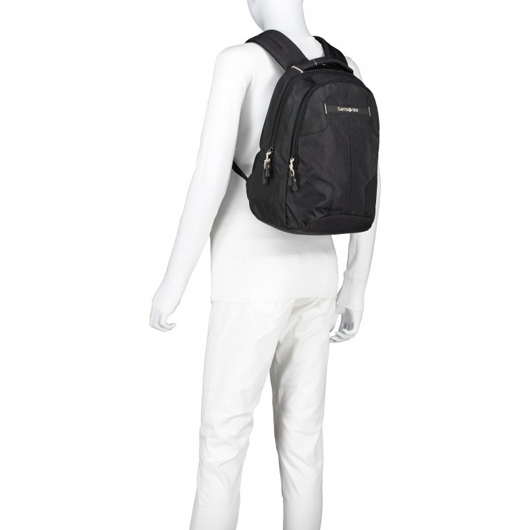 Rucksack Rewind Backpack S Black, Farbe: schwarz, Marke: Samsonite, EAN: 5414847681363, Abmessungen in cm: 28x38x19, Bild 5 von 9