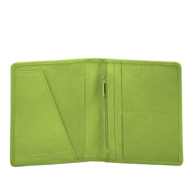 Reisepasshülle Case mit RFID-Funktion Hellgrün, Farbe: grün/oliv, Marke: Hausfelder Manufaktur, Abmessungen in cm: 11.5x14x1, Bild 2 von 3