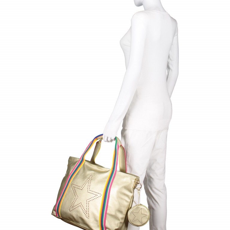 Shopper Rainbow Heart Gold, Farbe: metallic, Marke: Stuff Maker, EAN: 4251578301051, Abmessungen in cm: 48x34x12, Bild 5 von 5