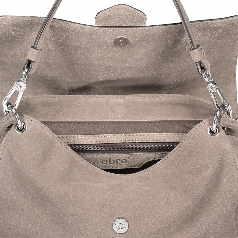 Handtasche Suede Zinc, Farbe: taupe/khaki, Marke: Abro, EAN: 4061724003230, Abmessungen in cm: 32x26x11, Bild 4 von 7
