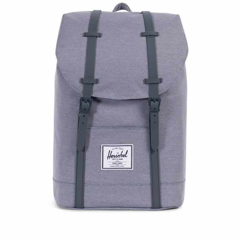 Rucksack Retreat Rubber Straps Volumen 18 Liter Mid Grey Crosshatch, Farbe: grau, Marke: Herschel, EAN: 0828432229833, Abmessungen in cm: 34x46x12, Bild 1 von 5