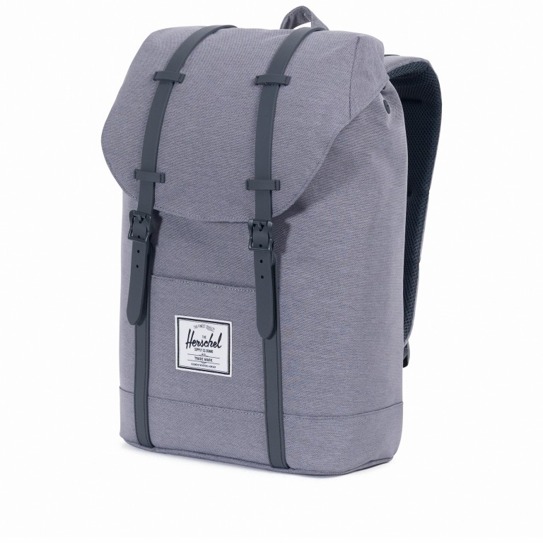 Rucksack Retreat Rubber Straps Volumen 18 Liter Mid Grey Crosshatch, Farbe: grau, Marke: Herschel, EAN: 0828432229833, Abmessungen in cm: 34x46x12, Bild 2 von 5