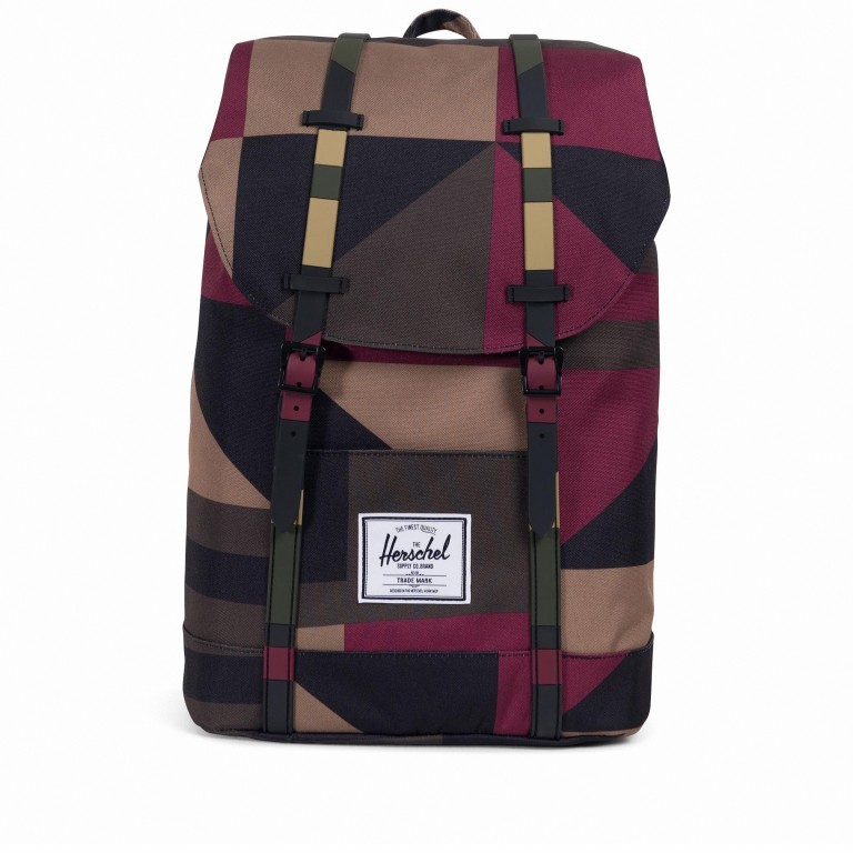 Rucksack Retreat Rubber Straps Volumen 18 Liter Windsor Wine Frontier Geo, Farbe: bunt, Marke: Herschel, EAN: 0828432229840, Abmessungen in cm: 34x46x12, Bild 1 von 5