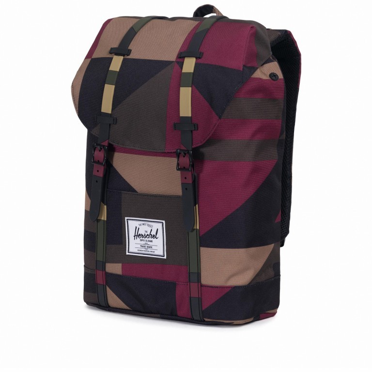 Rucksack Retreat Rubber Straps Volumen 18 Liter Windsor Wine Frontier Geo, Farbe: bunt, Marke: Herschel, EAN: 0828432229840, Abmessungen in cm: 34x46x12, Bild 2 von 5