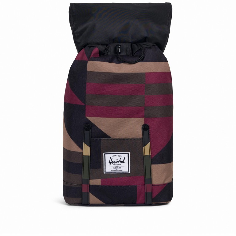 Rucksack Retreat Rubber Straps Volumen 18 Liter Windsor Wine Frontier Geo, Farbe: bunt, Marke: Herschel, EAN: 0828432229840, Abmessungen in cm: 34x46x12, Bild 3 von 5