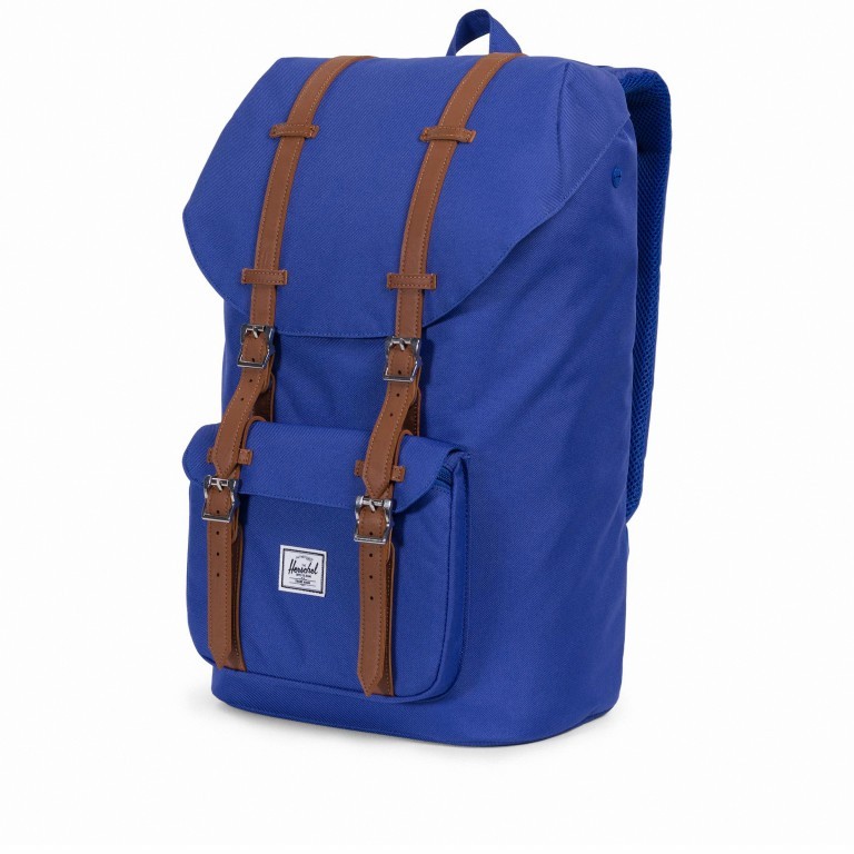 Rucksack Little America Volumen 23 Liter Deep Ultramarine Tan, Farbe: blau/petrol, Marke: Herschel, EAN: 0828432227983, Abmessungen in cm: 28x50x17, Bild 2 von 4