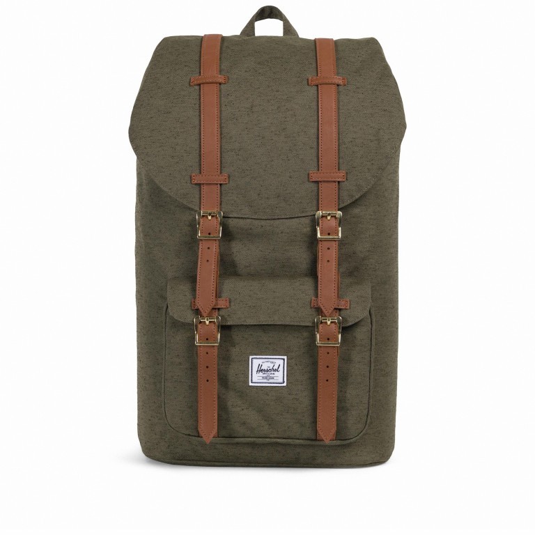 Rucksack Little America Volumen 23 Liter Ivy Green Slub Tan, Farbe: grün/oliv, Marke: Herschel, EAN: 0828432227990, Abmessungen in cm: 28x50x17, Bild 1 von 4