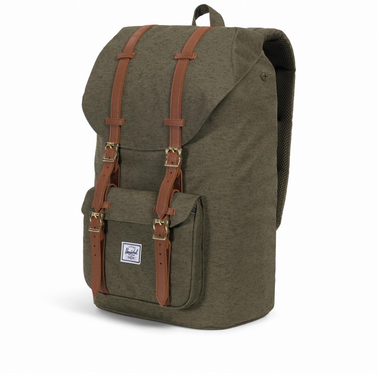 Rucksack Little America Volumen 23 Liter Ivy Green Slub Tan, Farbe: grün/oliv, Marke: Herschel, EAN: 0828432227990, Abmessungen in cm: 28x50x17, Bild 2 von 4