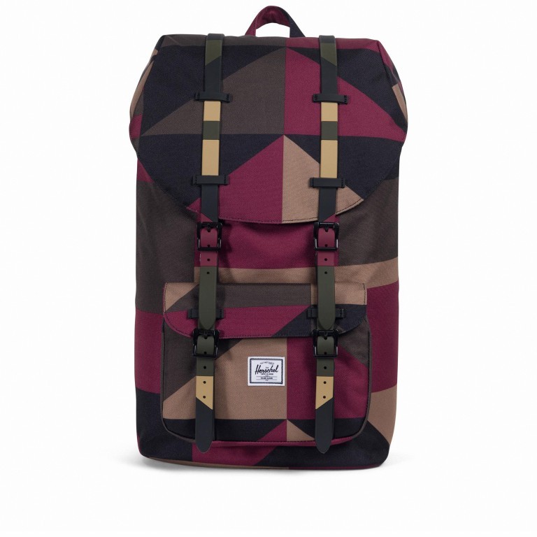 Rucksack Little America Rubber Straps Volumen 23 Liter Windsor Wine Frontier Geo, Farbe: bunt, Marke: Herschel, EAN: 0828432228034, Abmessungen in cm: 28x50x17, Bild 1 von 4