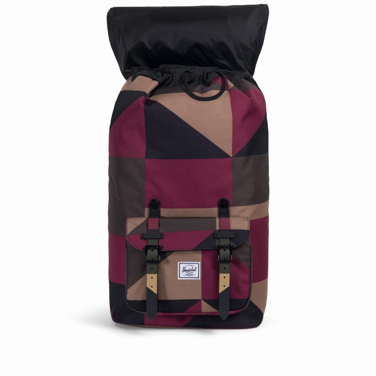 Rucksack Little America Rubber Straps Volumen 23 Liter Windsor Wine Frontier Geo, Farbe: bunt, Marke: Herschel, EAN: 0828432228034, Abmessungen in cm: 28x50x17, Bild 3 von 4