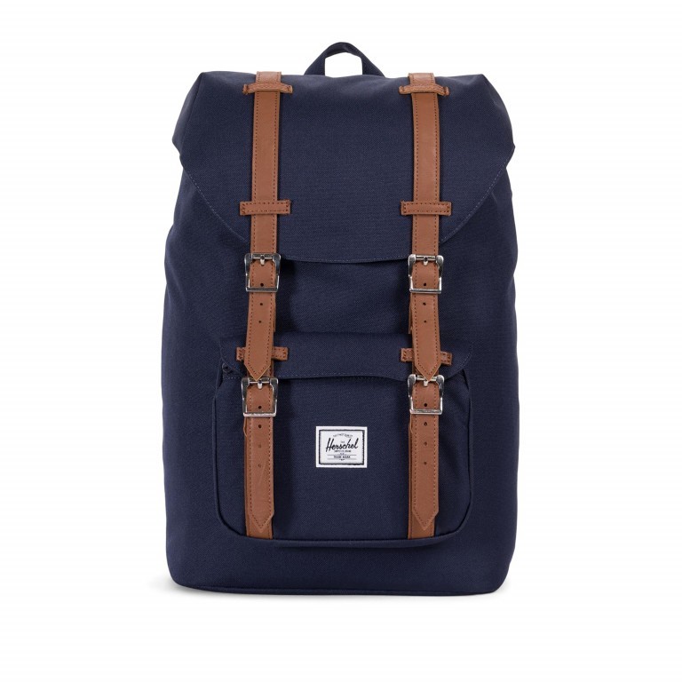 Rucksack Little America Medium Volumen 14 Liter Peacoat, Farbe: blau/petrol, Marke: Herschel, EAN: 0828432210824, Abmessungen in cm: 28x43x12, Bild 1 von 4