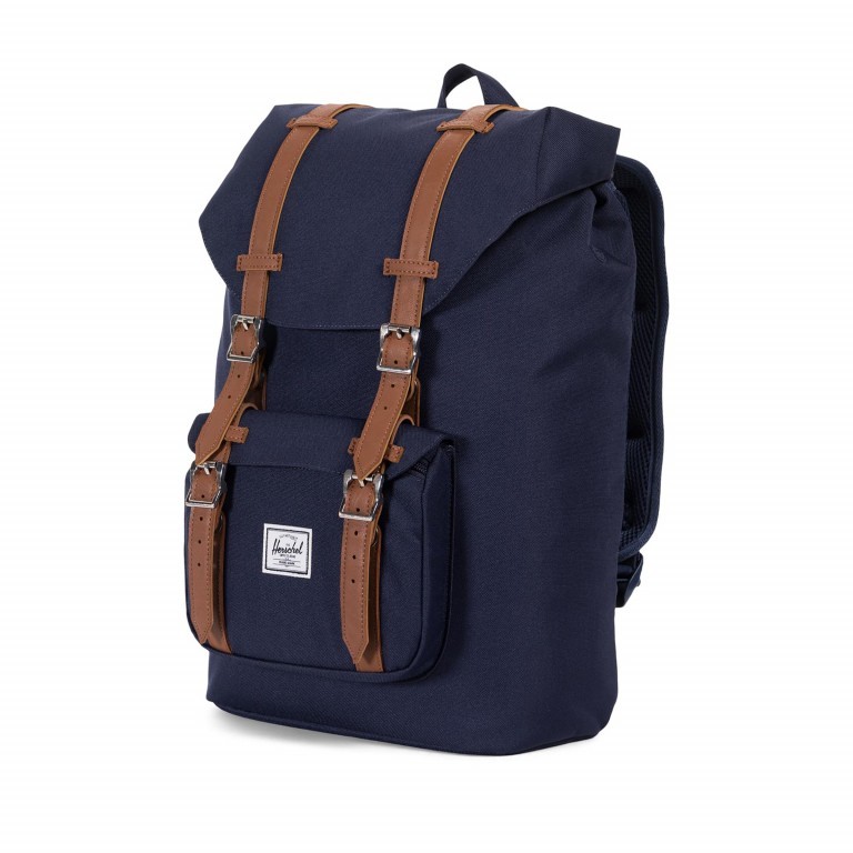 Rucksack Little America Medium Volumen 14 Liter Peacoat, Farbe: blau/petrol, Marke: Herschel, EAN: 0828432210824, Abmessungen in cm: 28x43x12, Bild 2 von 4