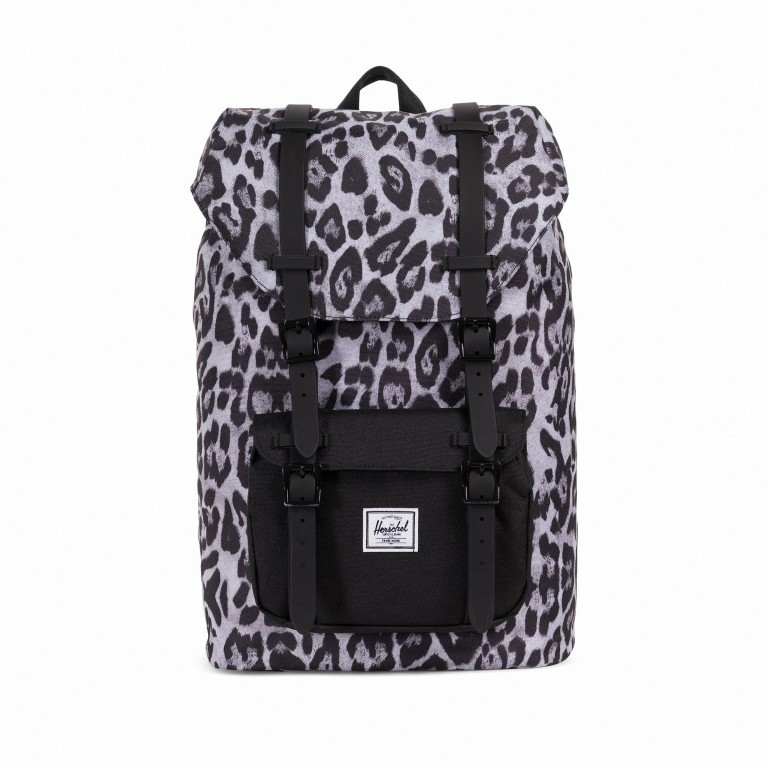 Rucksack Little America Medium Rubber Straps Volumen 14 Liter Snow Leopard Black, Farbe: schwarz, Marke: Herschel, EAN: 0828432228140, Abmessungen in cm: 28x43x12, Bild 1 von 4