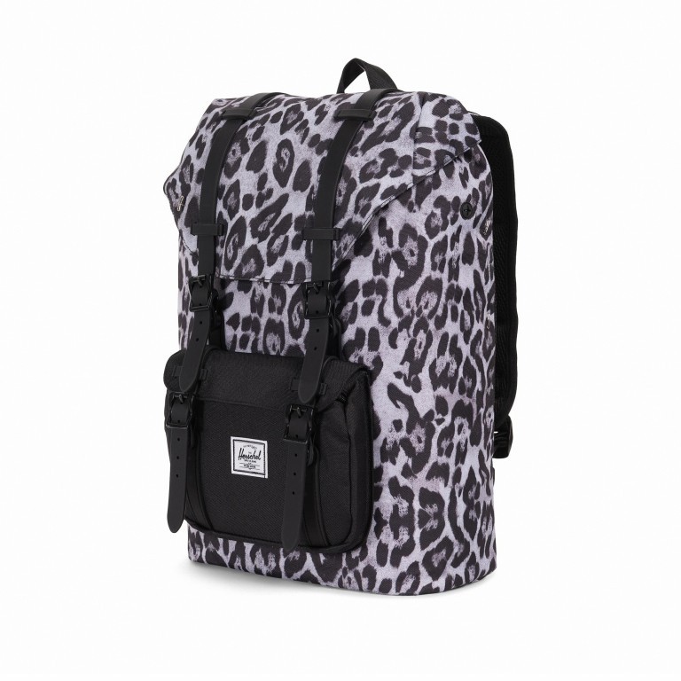 Rucksack Little America Medium Rubber Straps Volumen 14 Liter Snow Leopard Black, Farbe: schwarz, Marke: Herschel, EAN: 0828432228140, Abmessungen in cm: 28x43x12, Bild 2 von 4