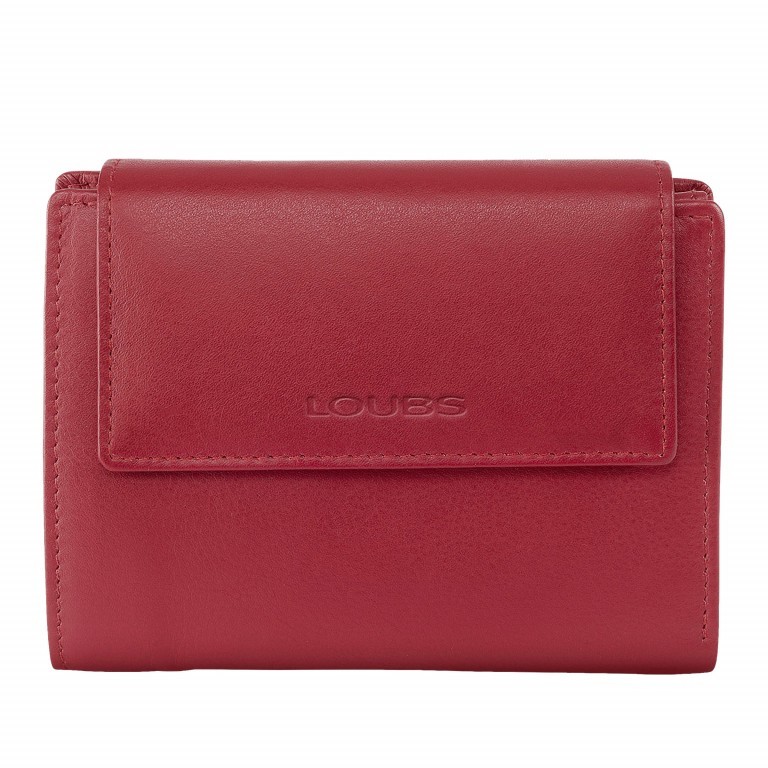 Geldbörse Rot, Farbe: rot/weinrot, Marke: Loubs, Abmessungen in cm: 13x10x3, Bild 1 von 3