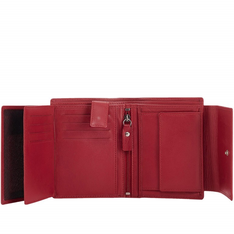 Geldbörse Rot, Farbe: rot/weinrot, Marke: Loubs, Abmessungen in cm: 13x10x3, Bild 3 von 3