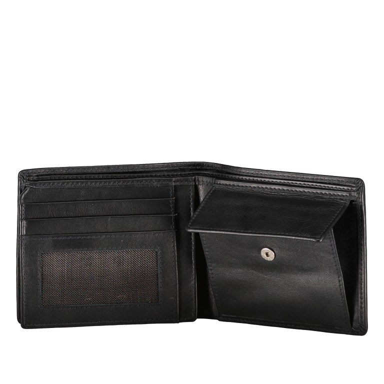 Geldbörse Black, Farbe: schwarz, Marke: Hausfelder Manufaktur, EAN: 4065646011656, Abmessungen in cm: 12x10x2, Bild 4 von 4