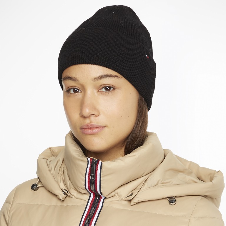 Mütze Essential Flag Beanie Black, Farbe: schwarz, Marke: Tommy Hilfiger, EAN: 8720641979474, Bild 3 von 3