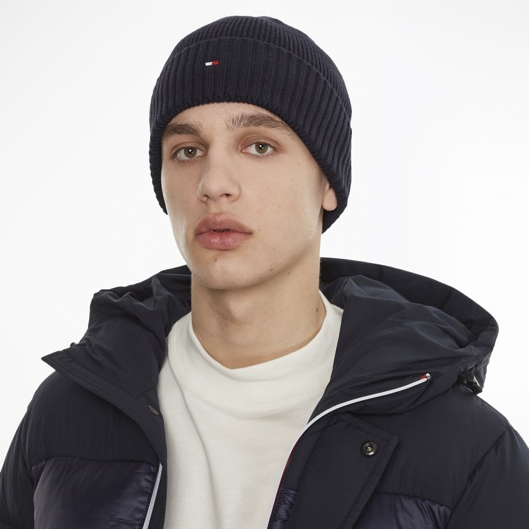 Mütze Essential Flag Beanie Space Blue, Farbe: blau/petrol, Marke: Tommy Hilfiger, EAN: 8720641982931, Bild 3 von 3