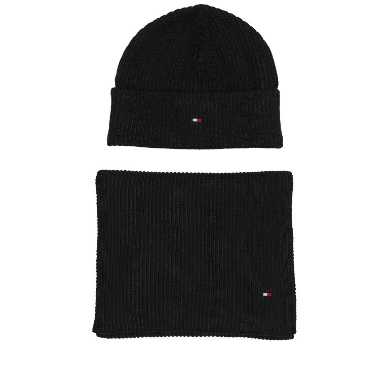 Mütze und Schal zweiteiliges Geschenkset Black, Farbe: schwarz, Marke: Tommy Hilfiger, EAN: 8720645287940, Bild 2 von 3
