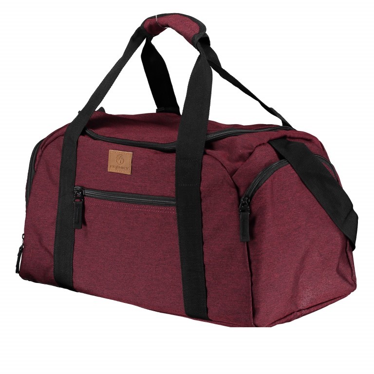 Reisetasche T1-RT34-S-TT Größe S Bordo Two Tone Cognac, Farbe: rot/weinrot, Marke: Franky, Abmessungen in cm: 46x26x25, Bild 2 von 2