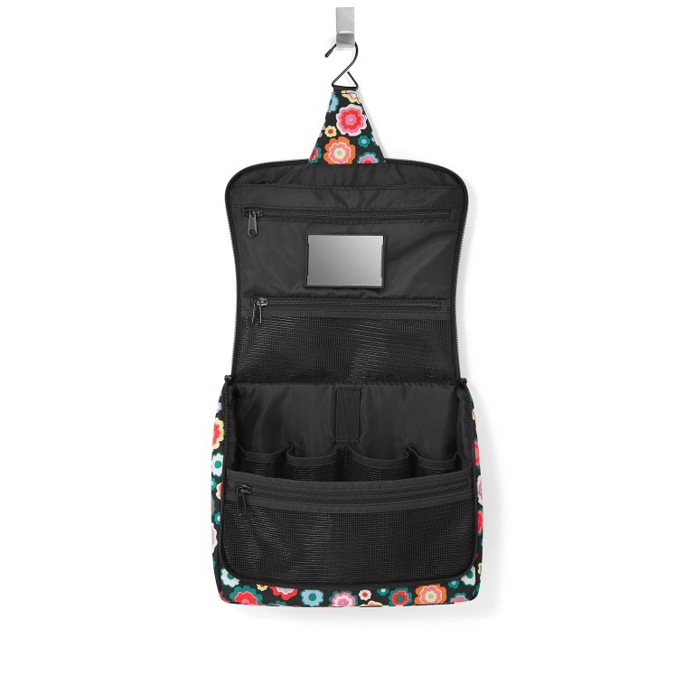 Kulturbeutel Toiletbag XL zum Aufhängen Happy Flowers, Farbe: schwarz, Marke: Reisenthel, EAN: 4012013704680, Abmessungen in cm: 28x25x10, Bild 2 von 3