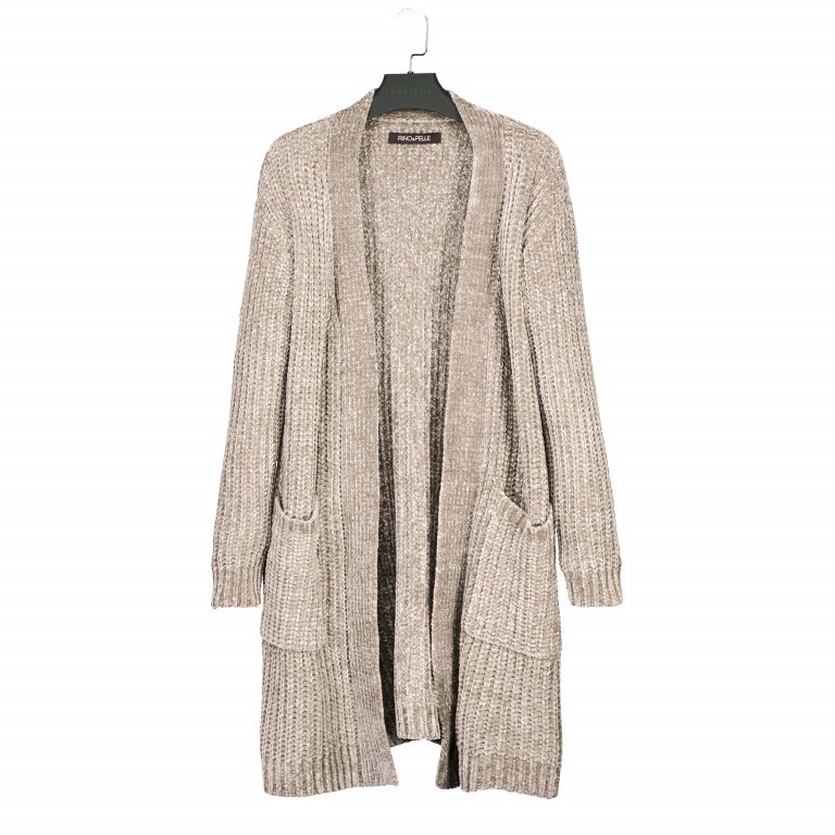 Strickjacke Kinara Chenille XS Moon Rock, Farbe: taupe/khaki, Marke: Rino & Pelle, Bild 1 von 1