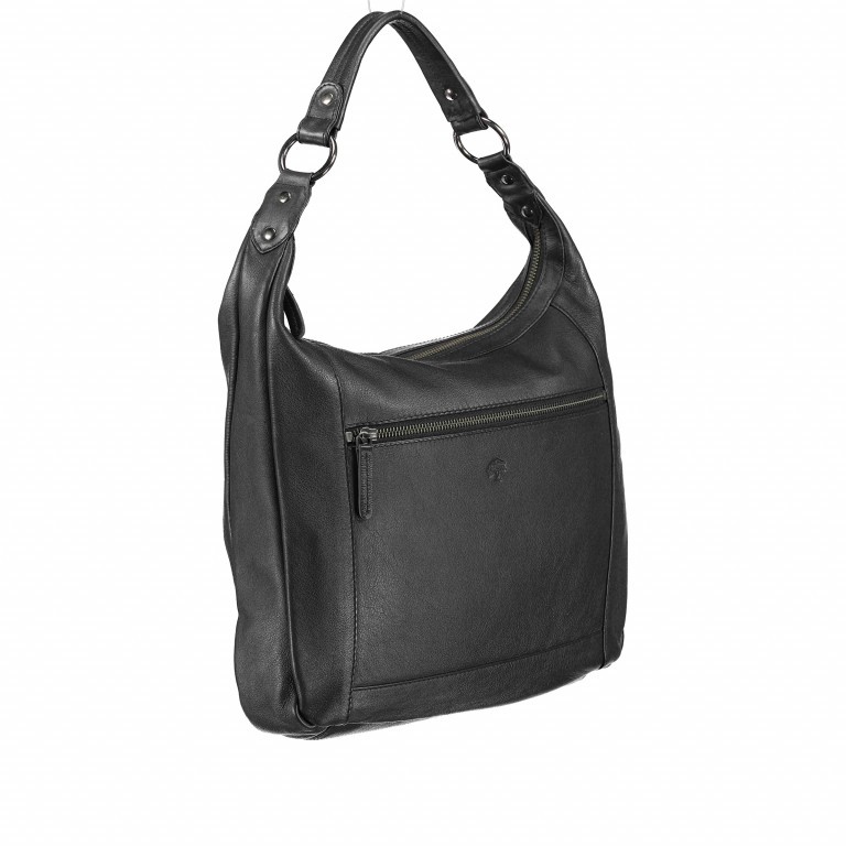 Beuteltasche Milano Schwarz, Farbe: schwarz, Marke: Hausfelder Manufaktur, EAN: 4251672717444, Abmessungen in cm: 33.5x29x6, Bild 2 von 8