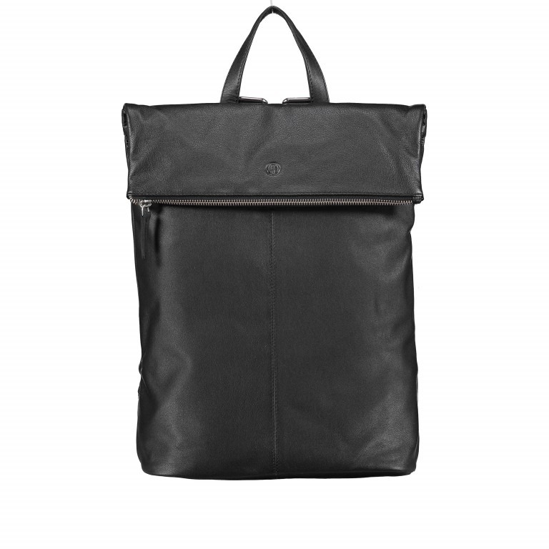 Rucksack Milano Schwarz, Farbe: schwarz, Marke: Hausfelder Manufaktur, EAN: 4251672756290, Abmessungen in cm: 27.5x39x12, Bild 1 von 7