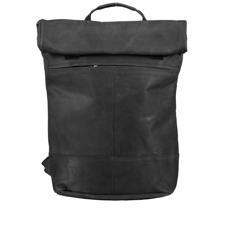 Rucksack Bristol mit Rolltop Schwarz, Farbe: schwarz, Marke: Hausfelder Manufaktur, EAN: 4251672733048, Bild 1 von 6