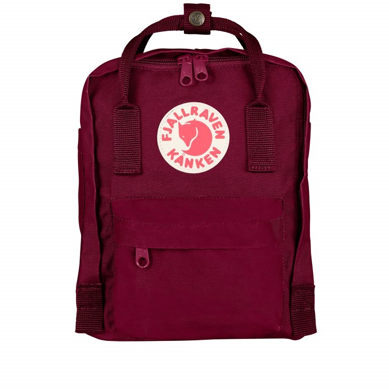 Rucksack Kånken Mini Plum, Farbe: rot/weinrot, Marke: Fjällräven, EAN: 7323450219376, Abmessungen in cm: 20x29x13, Bild 1 von 11