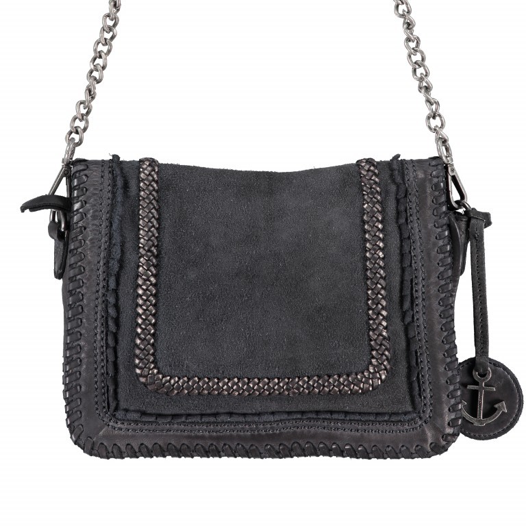 Umhängetasche Braided Suede Carolin B3.7643 Dark Ash, Farbe: schwarz, Marke: Harbour 2nd, EAN: 4046478034532, Abmessungen in cm: 25.5x19x7, Bild 1 von 4