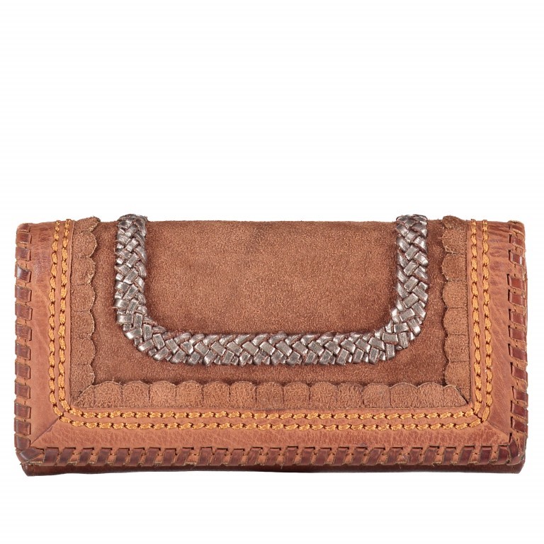 Geldbörse Braided Suede Dahlia B3.1628 Charming Cognac, Farbe: cognac, Marke: Harbour 2nd, EAN: 4046478034686, Abmessungen in cm: 18.5x9x4, Bild 1 von 3