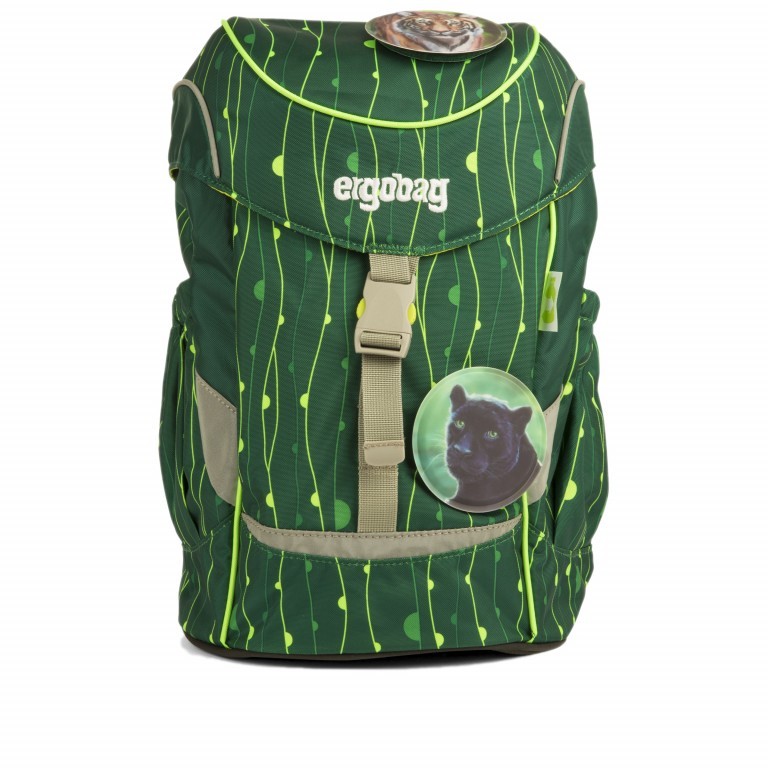 Kinderrucksack Mini Lumi Edition RambazamBär, Farbe: grün/oliv, Marke: Ergobag, EAN: 4057081077977, Abmessungen in cm: 22x30x14, Bild 1 von 8