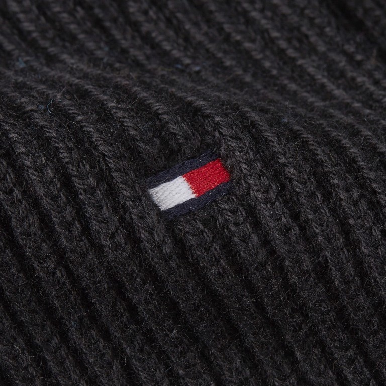Schal Essential Flag Scarf, Farbe: schwarz, grau, blau/petrol, taupe/khaki, beige, Marke: Tommy Hilfiger, Abmessungen in cm: 25x180x0, Bild 3 von 3
