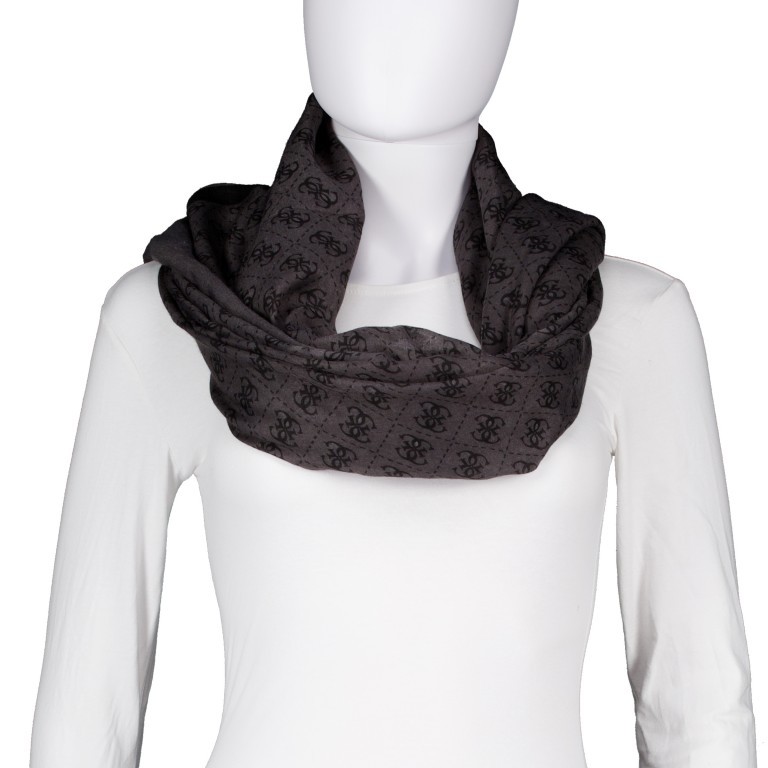 Schal Katya, Farbe: anthrazit, grau, braun, weiß, Marke: Guess, Abmessungen in cm: 85x180x0.2, Bild 2 von 2